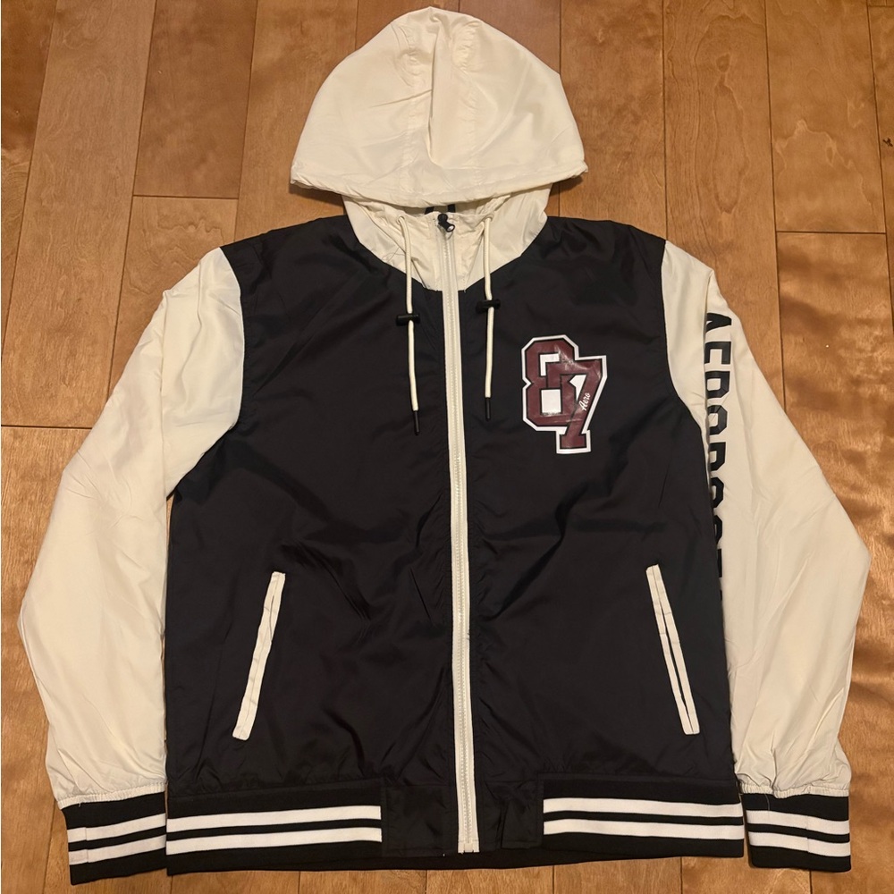 Aeropostale Black and White Varsity Letterman Jacket
